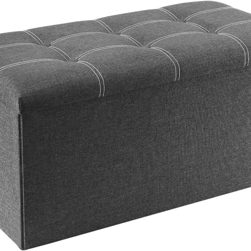 30 inches Folding Ottoman, Ottoman with Storage Footrest Seat Support 350lbs, St